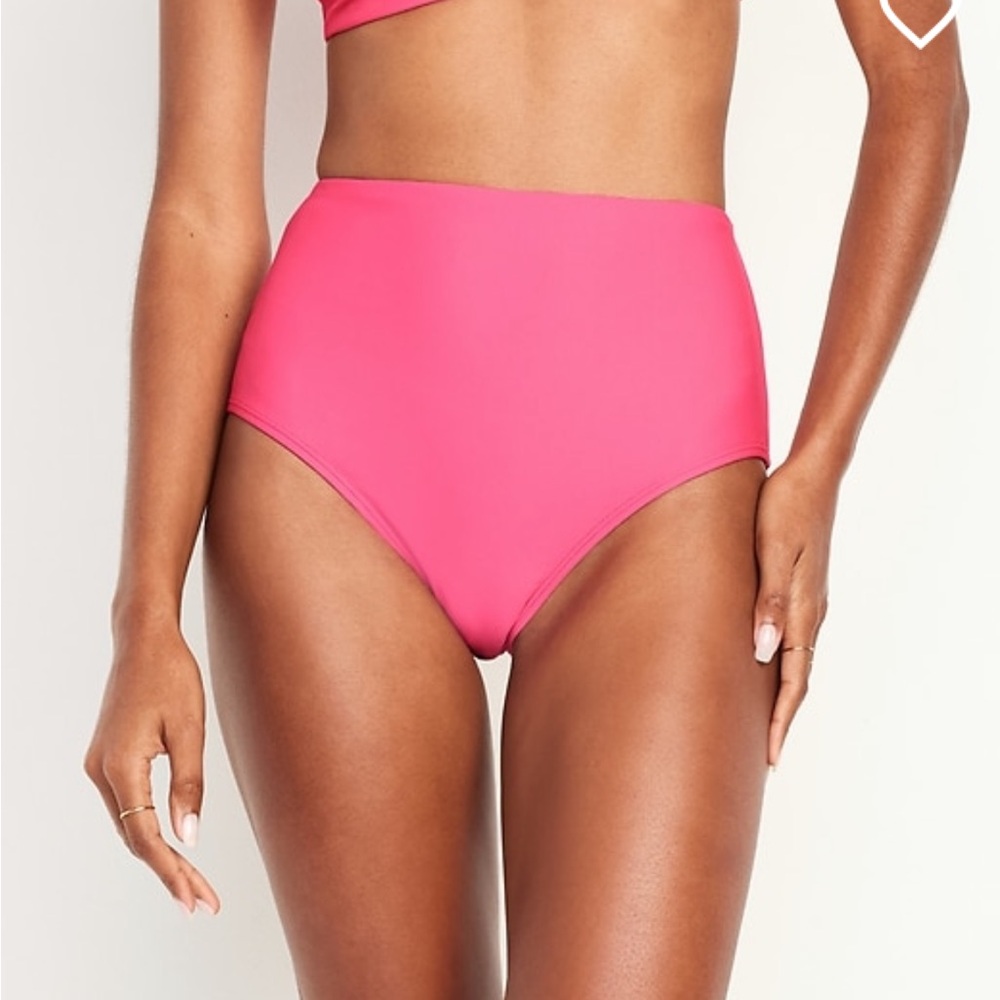 NWOT Old Navy Never Worn High Waisted French Cut Bikini Bottoms Pink Small
